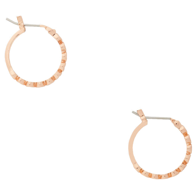 Kate Spade Full Circle Huggies Earrings in Clear/ Rose Gold o0ru2769