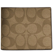 Coach 3 In 1 Wallet In Signature Canvas in Khaki/ Racer Blue 74993