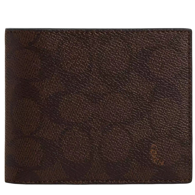 Front View of Coach 3 In 1 Wallet In Signature Canvas - Mahogany Multi CX209