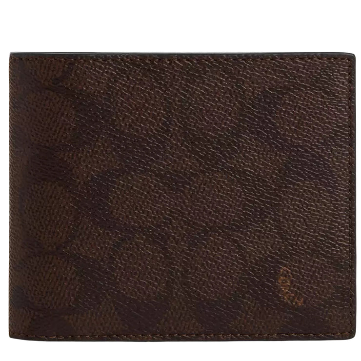 Front View of Coach 3 In 1 Wallet In Signature Canvas - Mahogany Multi CX209