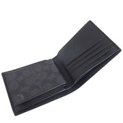 Interior View of Coach 3 In 1 Wallet In Signature Canvas With Varsity Stripe - Charcoal/ Denim/ Chalk CW385