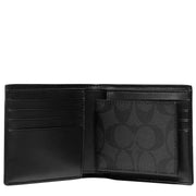 Coach 3 In 1 Wallet In Signature Canvas With Varsity Stripe in Charcoal/ Denim/ Chalk CR958