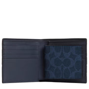 Interior View of Coach 3 In 1 Wallet In Signature Canvas With Varsity Stripe - Midnight Navy Multi CW385