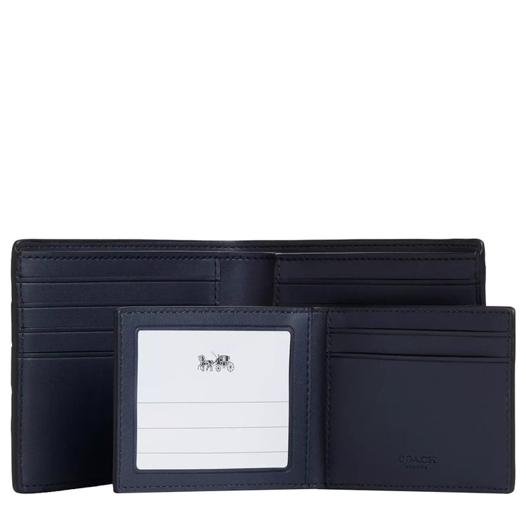 Interior View of Coach 3 In 1 Wallet In Signature Canvas With Varsity Stripe - Midnight Navy Multi CW385