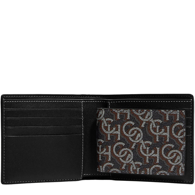 Coach Snap Wallet With Horse And Carriage Dot Print in Black C4104