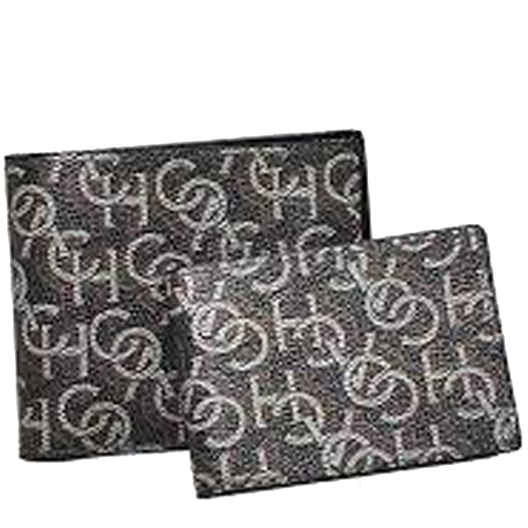 Coach Snap Wallet With Horse And Carriage Dot Print in Black C4104