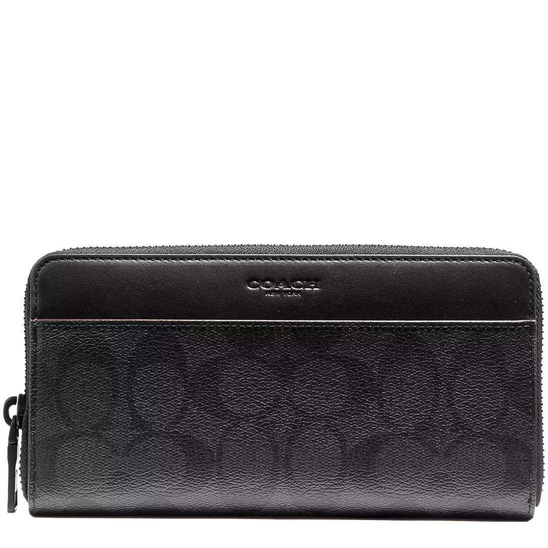 Buy Coach Accordion Wallet In Signature Canvas in Black/ Oxblood