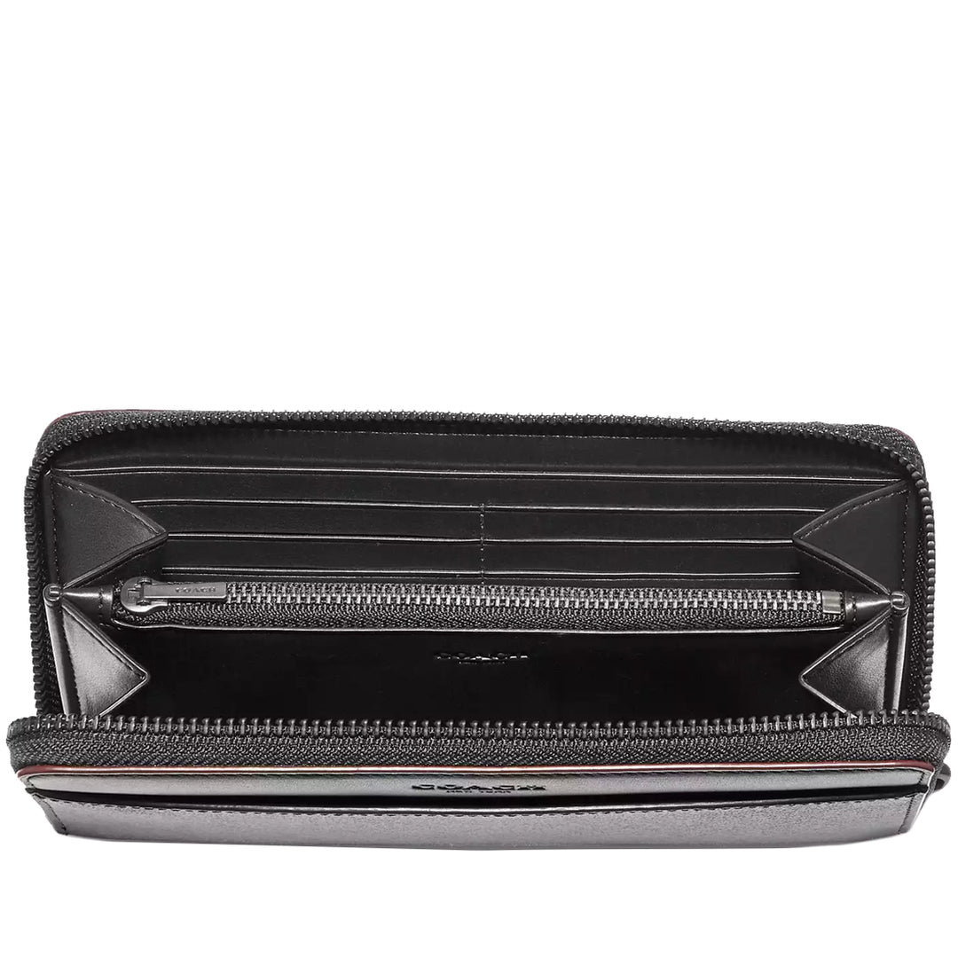 Buy Coach Accordion Wallet In Signature Canvas in Black/ Oxblood