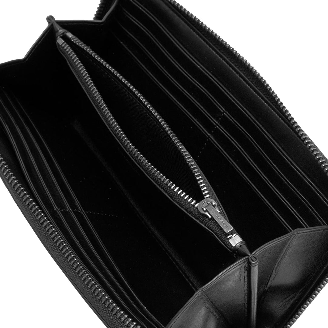Buy Coach Accordion Wallet In Signature Canvas in Charcoal/ Black