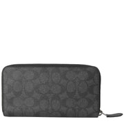 Back View of Coach Accordion Wallet In Signature Canvas - Charcoal/ Black CY405