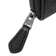 Closeup of Coach Accordion Wallet In Signature Canvas - Charcoal/ Black CY405