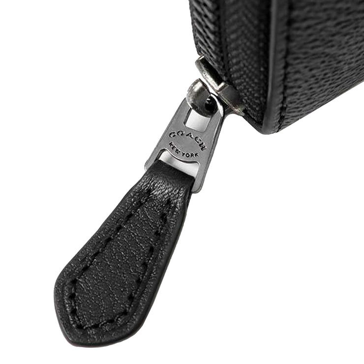 Closeup of Coach Accordion Wallet In Signature Canvas - Charcoal/ Black CY405