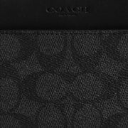 Closeup of Coach Accordion Wallet In Signature Canvas - Charcoal/ Black CY405