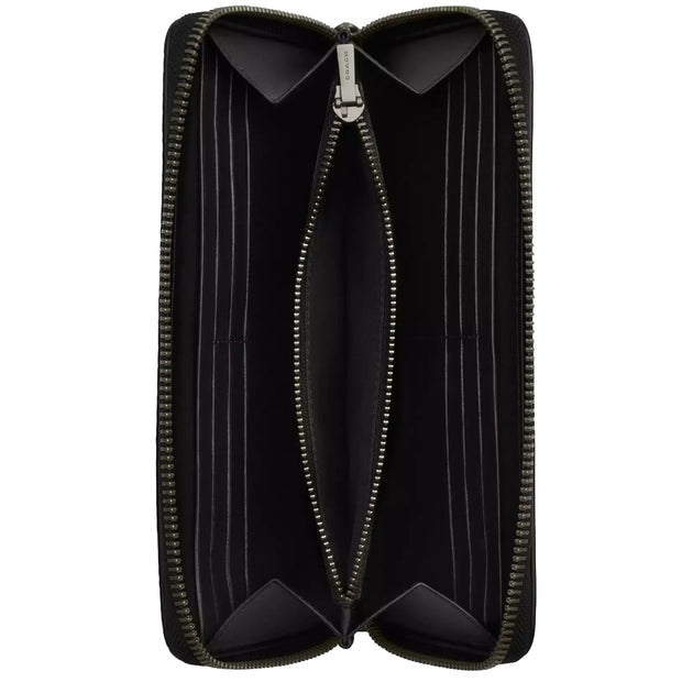 Interior View of Coach Accordion Wallet In Signature Canvas - Charcoal/ Black CY405
