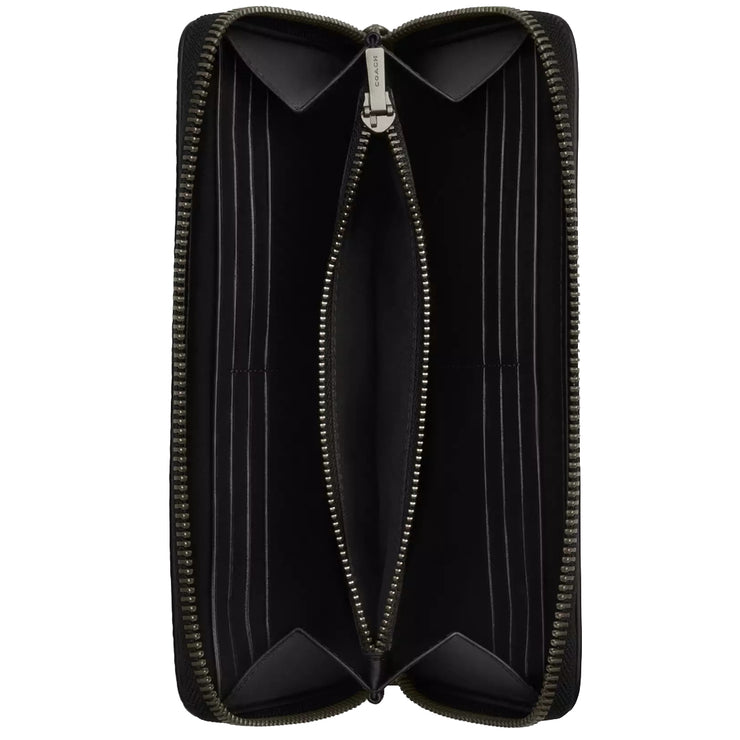 Interior View of Coach Accordion Wallet In Signature Canvas - Charcoal/ Black CY405