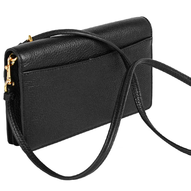 Coach Anna Foldover Clutch Crossbody Bag in Black 3037