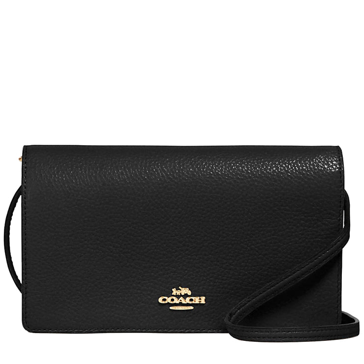 Coach Anna Foldover Clutch Crossbody Bag in Black 3037