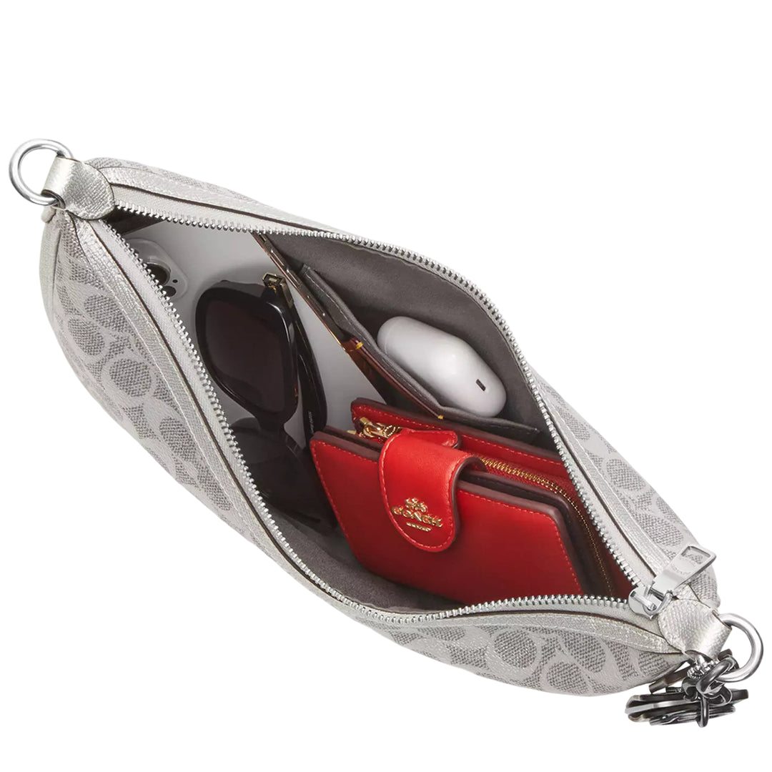 Coach Aria Shoulder Bag In Signature Canvas - Gray/ Silver CCL27