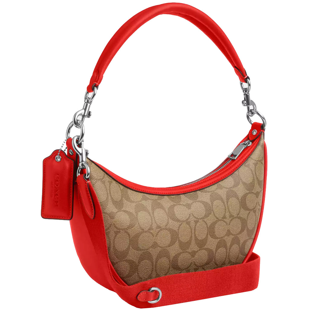 新品 コーチ COACH ショルダーバッグ ARIA SHOULDER BAG カーキ/マイアミレッド 公式】コーチアウトレット | アリア ショルダー バッグ・シグネチャー