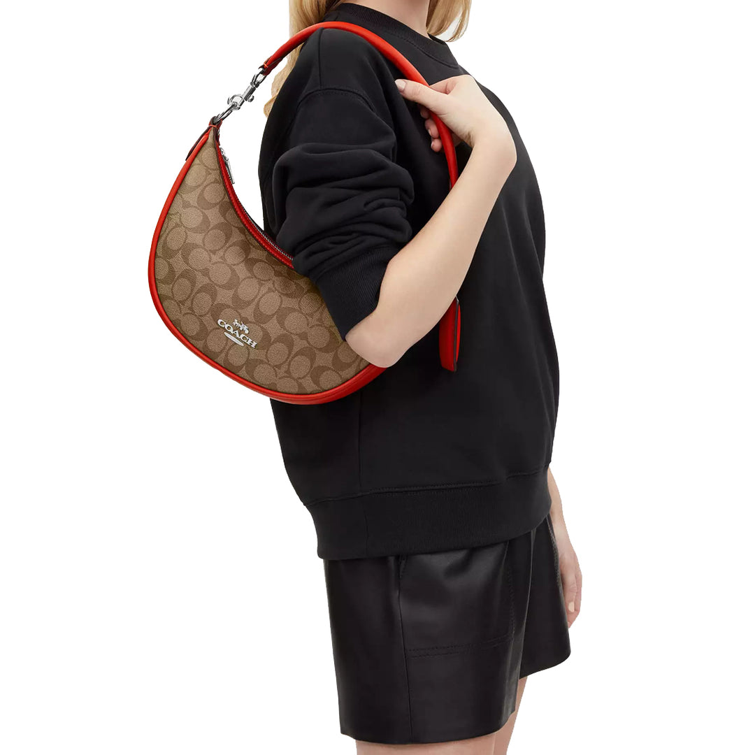 Buy Coach Aria Shoulder Bag In Signature Canvas in Khaki/ Miami