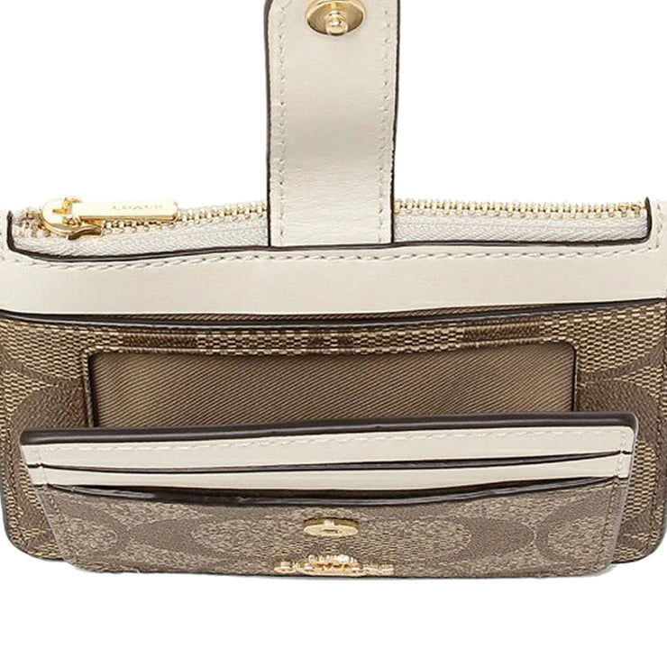 Buy Coach Attachment Card Case In Signature Canvas in Khaki/ Chalk C7398 Online in Singapore | PinkOrchard.com