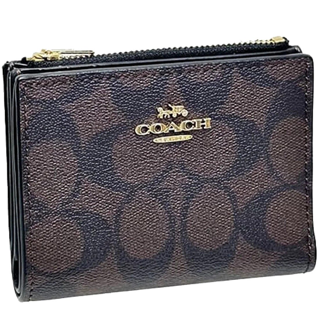 Coach Signature Canvas Bifold Wallet Khaki/Saddle 2 main image 1