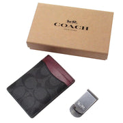Buy Coach Boxed 3 In 1 Card Case Gift Set In Colorblock Signature Canvas in Charcoal/ Wine CF341 Online in Singapore | PinkOrchard.com