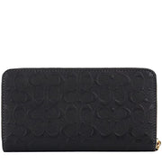 Coach Boxed Long Zip Around Wallet In Signature Leather in Black cf464