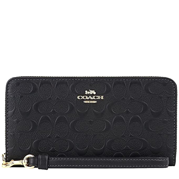 Buy Coach Boxed Long Zip Around Wallet In Signature Leather in Black cf464 Online in Singapore | PinkOrchard.com