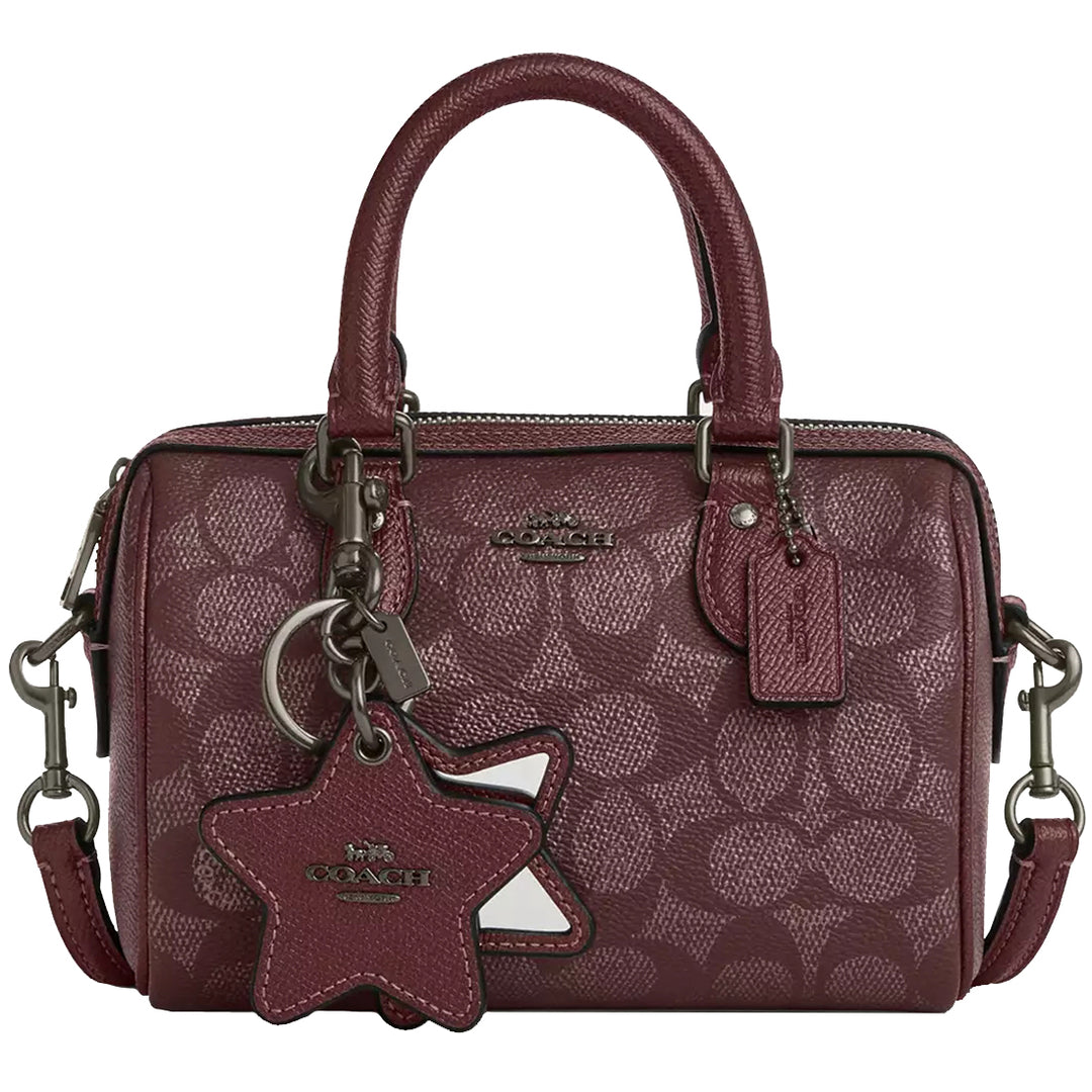 ショルダーバッグ・ポシェット COACH Mini Rowan Bag Charm In Signature Canvas  CX068 Coach Mini Rowan Bag Charm In Signature Canvas In Gold