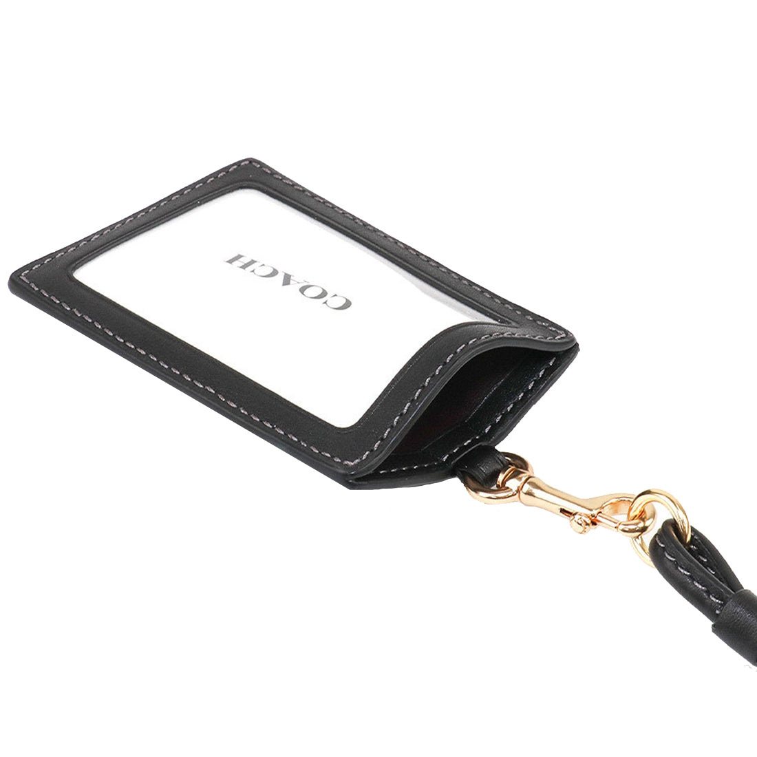 Coach Boxed Pencil Case And Id Lanyard Set In Signature Leather in Bla