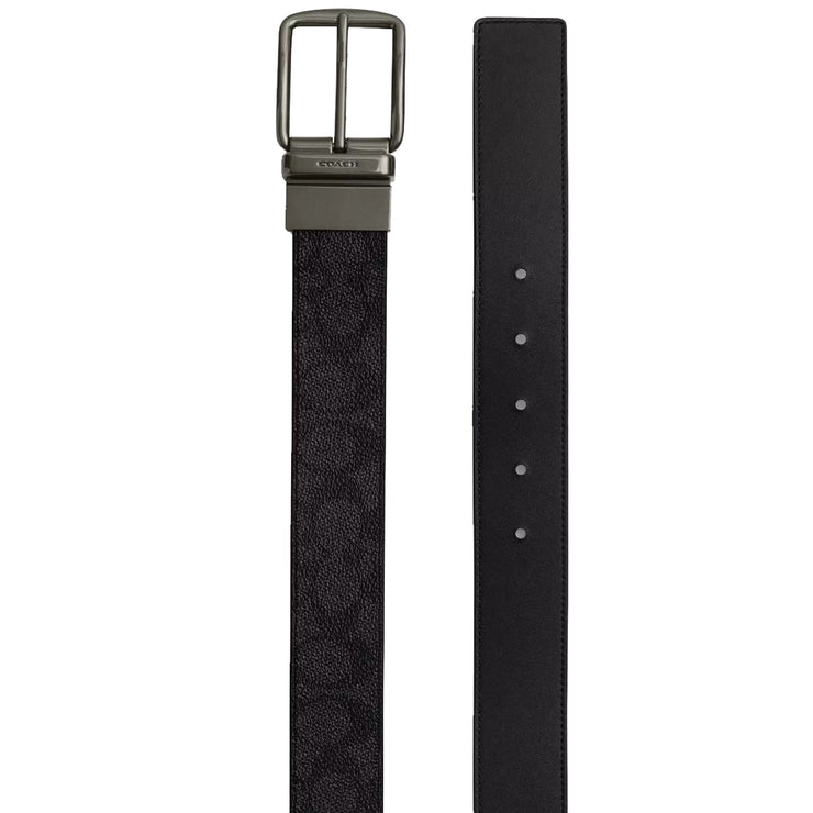 Buy Coach Boxed Plaque And Harness Buckle Cut To Size Reversible Belt, 38 Mm in Charcoal/ Black CW362 Online in Singapore | PinkOrchard.com