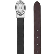 Front View of Coach Buckle Cut To Size Belt, 25 Mm - Black Maple CZ444