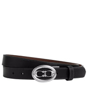Front View of Coach Buckle Cut To Size Belt, 25 Mm - Black Maple CZ444