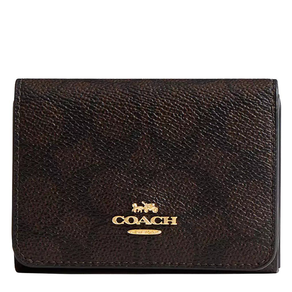 折りたたみ財布 Coach CZ446 Card Holder Wallet In Blocked Signature Canvas COACH Card Holder Wallet In Blocked Signature Canvas Sand