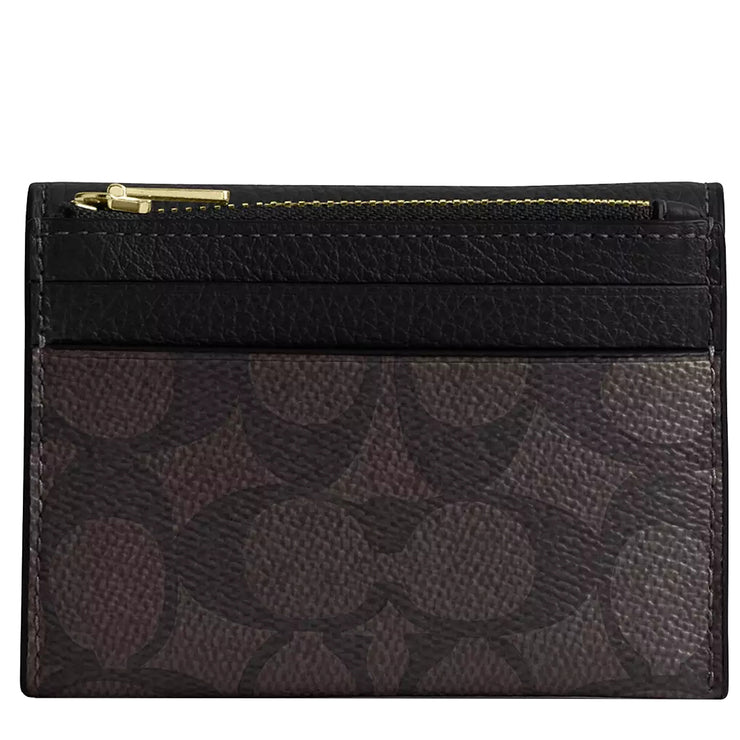Buy Coach Card Holder Wallet In Signature Canvas in Walnut/ Black CZ034 Online in Singapore | PinkOrchard.com