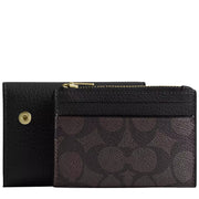Buy Coach Card Holder Wallet In Signature Canvas in Walnut/ Black CZ034 Online in Singapore | PinkOrchard.com
