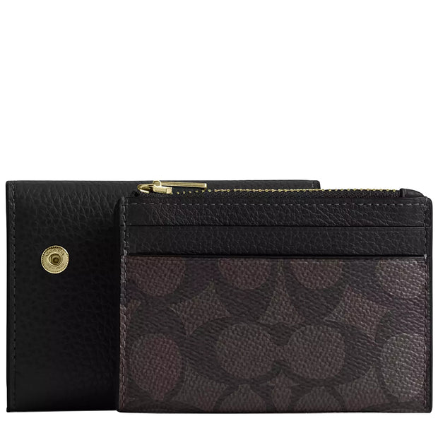 Buy Coach Card Holder Wallet In Signature Canvas in Walnut/ Black CZ034 Online in Singapore | PinkOrchard.com