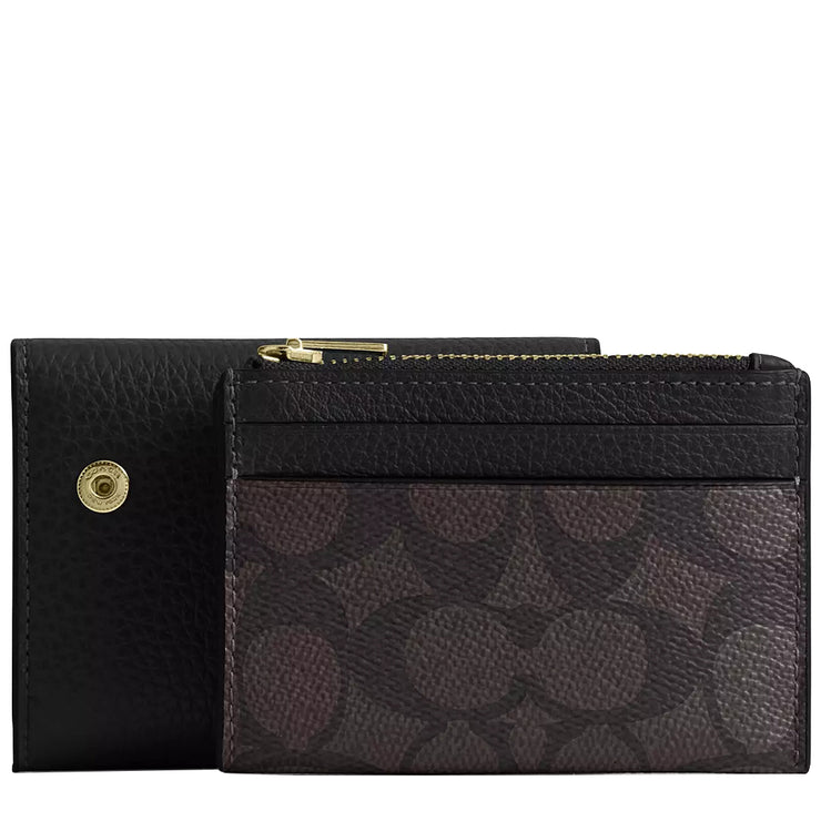 Buy Coach Card Holder Wallet In Signature Canvas in Walnut/ Black CZ034 Online in Singapore | PinkOrchard.com