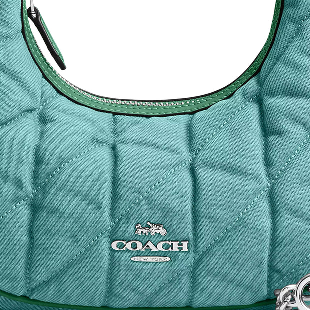 Closeup of Coach Carmen Mini Crossbody Bag - Ivy/ Green CBR11
