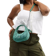 Model Wearing Coach Carmen Mini Crossbody Bag - Ivy/ Green CBR11