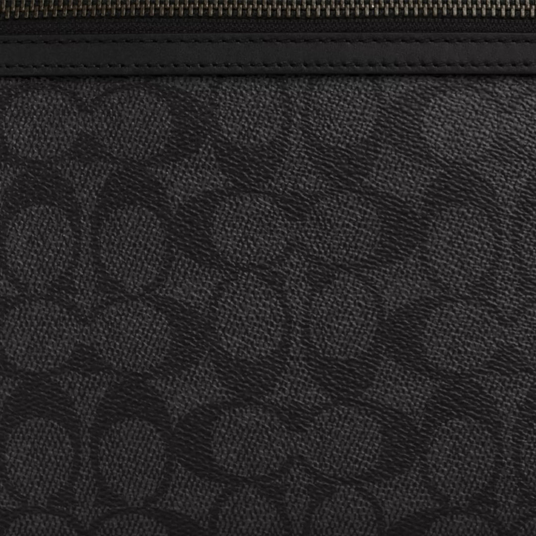 Buy Coach Carry All Pouch In Signature Canvas in Charcoal/ Black