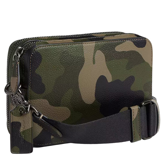 Side View of Coach Charter Crossbody Bag 19 With Camo Print And Coach Graphic - Camo CZ007