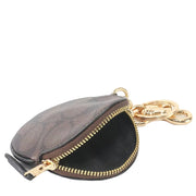 Buy Coach Circular Coin Pouch In Signature Canvas in Brown/ Black CG762 Online in Singapore | PinkOrchard.com