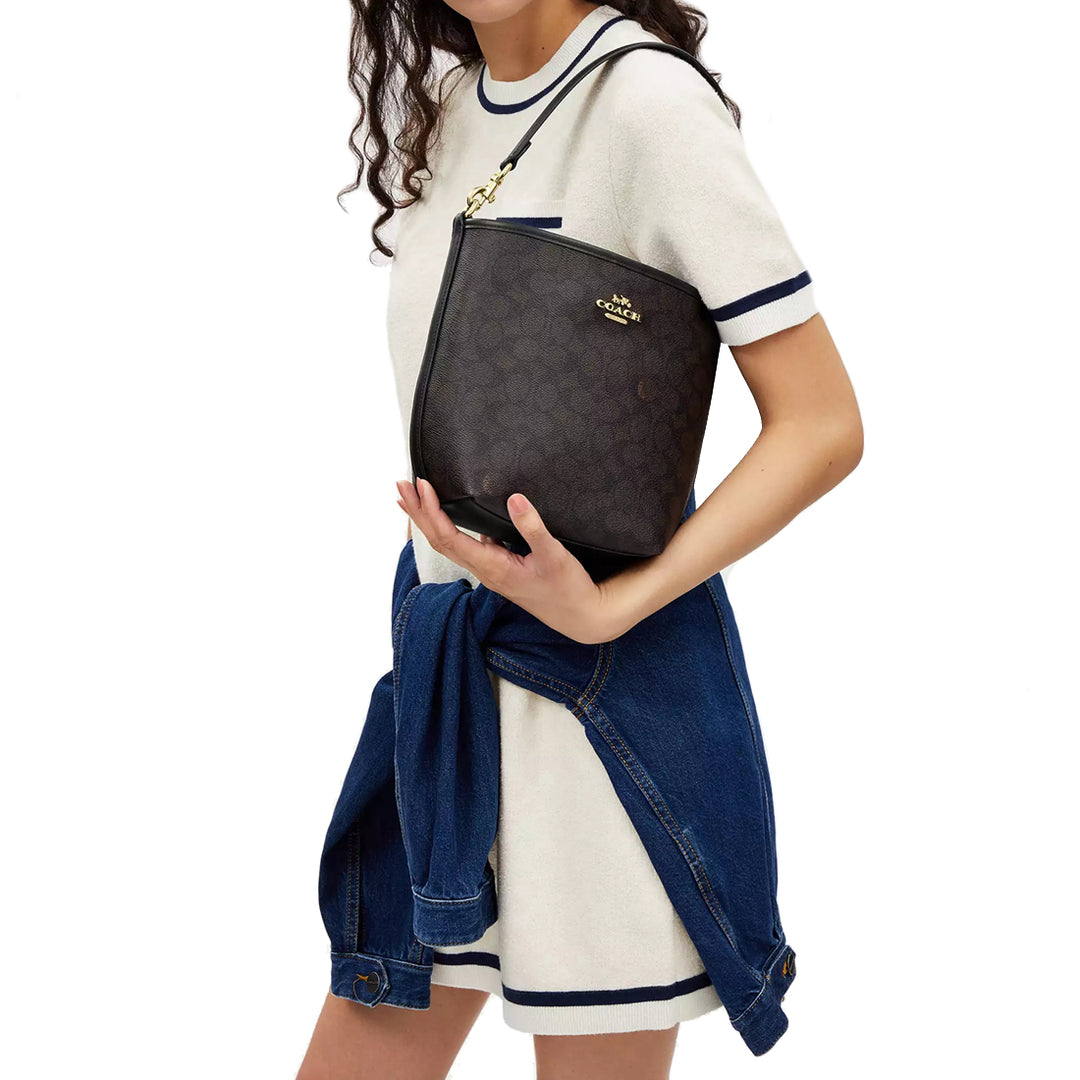 Buy Coach City Bucket Bag In Signature Canvas in Walnut/ Black