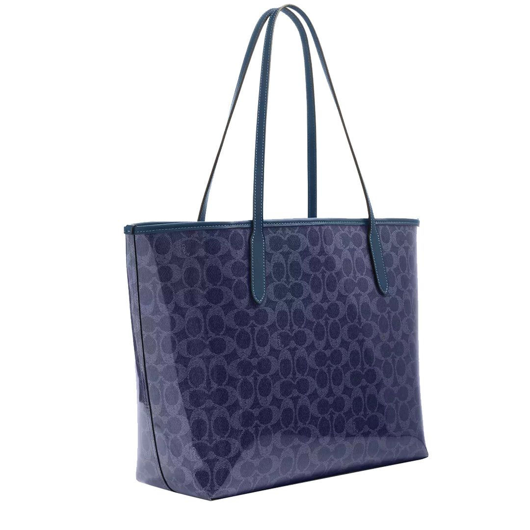 Buy Coach City Tote Bag In Signature Canvas in Dark Denim CAK30