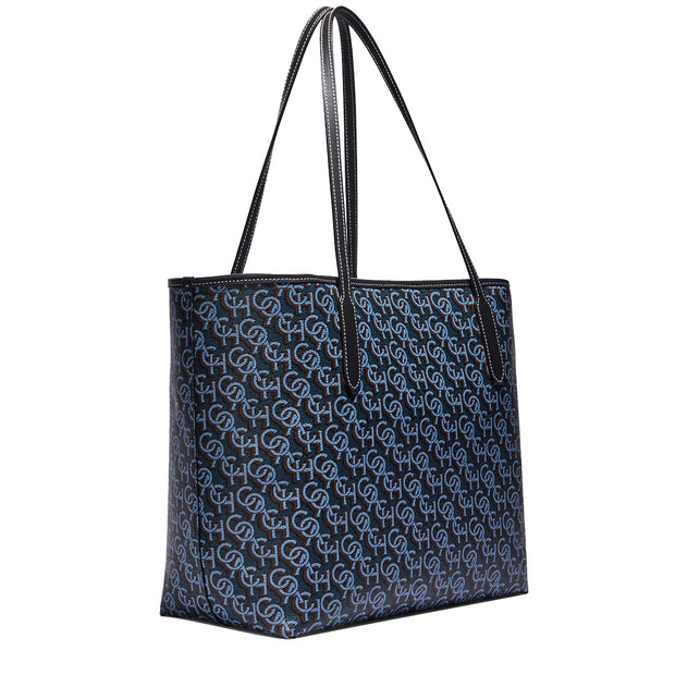 Coach City Tote Bag With Coach Monogram Print in Navy CF342