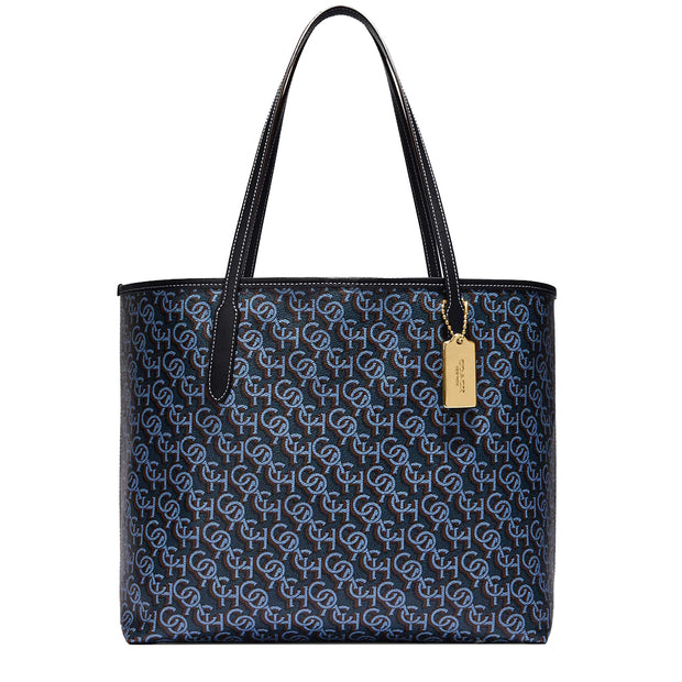 Coach City Tote Bag With Coach Monogram Print in Navy CF342