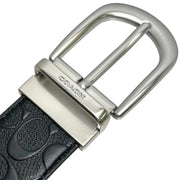Closeup of Coach Classic Buckle Cut To Size Reversible Belt 38 Mm in Black CF271