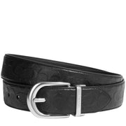 Front View of Coach Classic Buckle Cut To Size Reversible Belt 38 Mm in Black CF271